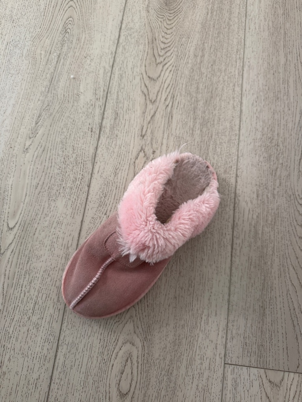 UGG Pink Faux-Fur Slip-On Slipper Boot